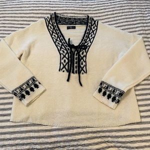 Black & Tan criss cross sweater